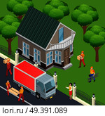 Finish Materials Delivery Composition. Стоковая иллюстрация, агентство Ingram Publishing / Фотобанк Лори