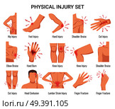 Injury Flat Set. Стоковая иллюстрация, агентство Ingram Publishing / Фотобанк Лори