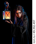 Scary witch isolated on black. Стоковое фото, агентство Ingram Publishing / Фотобанк Лори