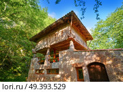 Asturias horreo traditional construction in Picos de Europa of Spain. Стоковое фото, агентство Ingram Publishing / Фотобанк Лори
