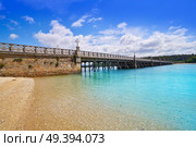 La Toja Toxa island bridge in Pontevedra of Galicia spain. Стоковое фото, агентство Ingram Publishing / Фотобанк Лори