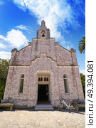 La toja island Toxa Chapel made of sea shells in Pontevedra Galicia Spain. Стоковое фото, агентство Ingram Publishing / Фотобанк Лори