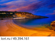 Llanes Playa del Sablon beach sunset in Asturias of Spain. Стоковое фото, агентство Ingram Publishing / Фотобанк Лори