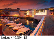 Llanes marina port sunset in Asturias of Spain. Стоковое фото, агентство Ingram Publishing / Фотобанк Лори