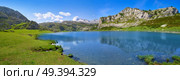 Ercina lake at Picos de Europa in Asturias of Spain. Стоковое фото, агентство Ingram Publishing / Фотобанк Лори
