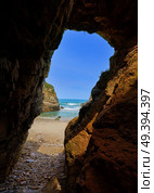 Playa las catedrales Catedrais beach in Ribadeo Galicia of Lugo Spain. Стоковое фото, агентство Ingram Publishing / Фотобанк Лори