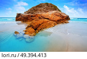 Playa las catedrales Catedrais beach in Ribadeo Galicia of Lugo Spain. Стоковое фото, агентство Ingram Publishing / Фотобанк Лори