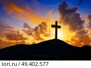 Crucifixion cross symbol of Golgotha in Christian religion photo mount. Стоковое фото, агентство Ingram Publishing / Фотобанк Лори
