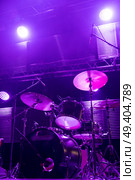 drums on stage before a music concert. Стоковое фото, агентство Ingram Publishing / Фотобанк Лори