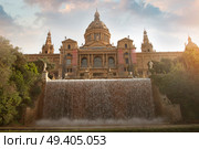 National Museum in Barcelona,Placa De Espanya,Spain. Стоковое фото, агентство Ingram Publishing / Фотобанк Лори