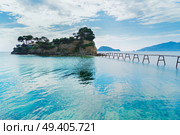 Agios Sostis island with bidge, Beautiful landscape of Zakinthos island, Greece. Beautiful lanscape of Zakinthos island. Стоковое фото, агентство Ingram Publishing / Фотобанк Лори