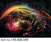 Waves of Technology series. Composition of lights, fractal and technological elements suitable as a backdrop for the projects on science, philosophy, metaphysics and modern technology. Стоковое фото, агентство Ingram Publishing / Фотобанк Лори
