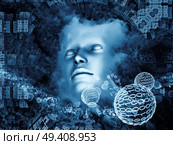 Beyond Human series. Composition of human, fractal and natural forms on the subject of inner reality, mental health, imagination, thinking and dreaming. Стоковое фото, агентство Ingram Publishing / Фотобанк Лори