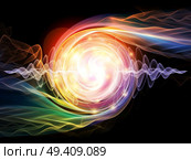 Atomic series. Interplay of lights and fractal elements on the subject of quantum mechanics, particle physics and energy. Стоковое фото, агентство Ingram Publishing / Фотобанк Лори