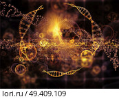 Molecular Dreams series. Creative arrangement of conceptual atoms, molecules and fractal elements as a concept metaphor on subject of biology, chemistry, technology, science and education. Стоковое фото, агентство Ingram Publishing / Фотобанк Лори