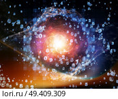 Math Universe series. Backdrop composed of digits and elements of space and suitable for use in the projects on mathematics, science, education and modern technology. Стоковое фото, агентство Ingram Publishing / Фотобанк Лори