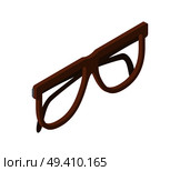 Simple glasses in brown rim for eyesight isolated vector illustration on white background. Stylish minimalistic accessory for sight correction. Brown Glasses for Eyesight Isolated Illustration. Стоковая иллюстрация, агентство Ingram Publishing / Фотобанк Лори