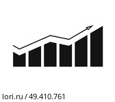 Growing chart consisting of lines with arrow that goes up, signification of success and improvements on vector illustration isolated on white. Growing Chart with Arrow on Vector Illustration. Стоковая иллюстрация, агентство Ingram Publishing / Фотобанк Лори