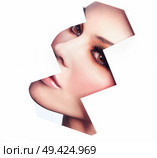 Collage photo of a pretty female face. Стоковое фото, агентство Ingram Publishing / Фотобанк Лори