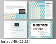 Set of business templates for presentation slides. Easy editable abstract vector layouts in flat design. Minimalistic design with lines, geometric shapes forming beautiful background.. Set of business templates for presentation slides. Easy editable abstract vector layouts in flat style. Minimalistic design with lines, geometric shapes forming beautiful background. Стоковая иллюстрация, агентство Ingram Publishing / Фотобанк Лори