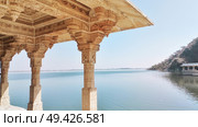 beautiful traditional  building from white carving  stone at lake. Rajasthan , India. Стоковое фото, агентство Ingram Publishing / Фотобанк Лори