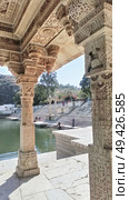 beautiful traditional  building from white carving at lake. Rajasthan , India. Стоковое фото, агентство Ingram Publishing / Фотобанк Лори