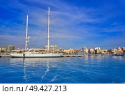 Santa Pola port and skyline in Alicante of Spain. Стоковое фото, агентство Ingram Publishing / Фотобанк Лори