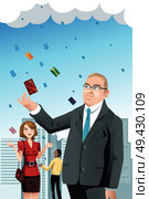 A vector illustration of raining credit card concept. Стоковая иллюстрация, агентство Ingram Publishing / Фотобанк Лори