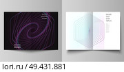 Vector layout of two A4 format cover mockups design templates for bifold brochure, flyer, report. Random chaotic lines that creat real shapes. Chaos pattern, abstract texture. Order vs chaos concept. Vector layout of two A4 format cover mockups design templates for bifold brochure, flyer, report. Random chaotic lines that creat real shapes. Chaos pattern, abstract texture. Order vs chaos concept. Стоковая иллюстрация, агентство Ingram Publishing / Фотобанк Лори