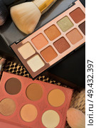 fashion set of new cosmetics palettes. close up. Стоковое фото, агентство Ingram Publishing / Фотобанк Лори