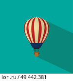 Hot air balloon icon. Flat style vector illustrations with shadows. Стоковая иллюстрация, агентство Ingram Publishing / Фотобанк Лори