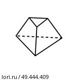 Octahedron geometric shape projection of dashed and straight lines shape with sides, geometry form vector illustration isolated on white background. Octahedron Geometric Shape Vector Illustration. Стоковая иллюстрация, агентство Ingram Publishing / Фотобанк Лори