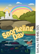 A vector illustration of snorkeling poster. Стоковая иллюстрация, агентство Ingram Publishing / Фотобанк Лори