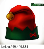 Christmas elf hat 3d vector icon. Стоковая иллюстрация, агентство Ingram Publishing / Фотобанк Лори