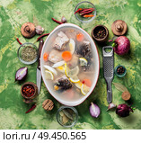 Fish and vegetables aspic.Fish food. Fish dish. Fish and vegetables aspic. Стоковое фото, агентство Ingram Publishing / Фотобанк Лори
