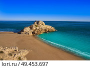 Playa Illot del Torn Hospitalet del Infant beach in Costa dorada of Tarragona Catalonia L’ametlla. Стоковое фото, агентство Ingram Publishing / Фотобанк Лори