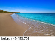 Playa Illot del Torn Hospitalet del Infant beach in Costa dorada of Tarragona Catalonia L’ametlla. Стоковое фото, агентство Ingram Publishing / Фотобанк Лори
