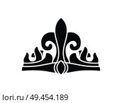 Black ancient crown black silhouette with precious stone. Royal headdress symbol of power. Kings gorgeous crown isolated monochrome vector illustration.. Black Ancient Crown Black Silhouette with Stone. Стоковая иллюстрация, агентство Ingram Publishing / Фотобанк Лори
