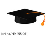 Square academic hat with tassel vector illustration icon isolated on white. Mortarboard cup symbol of wisdom and magisters graduation from university. Square Academic Hat with Tassel Vector Icon. Стоковая иллюстрация, агентство Ingram Publishing / Фотобанк Лори