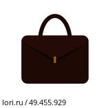 Leather briefcase for documents with small gold clasp. Formal practical unisex accessory. Convenient case isolated cartoon vector illustration. Leather Briefcase for Documents with Gold Clasp. Стоковая иллюстрация, агентство Ingram Publishing / Фотобанк Лори