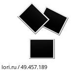 Empty polaroid photo frames icons set. Retro photo frames templates with black field vector illustrations isolated on white background.. Empty Polaroid Photo Frames Vector Icons Set. Стоковая иллюстрация, агентство Ingram Publishing / Фотобанк Лори