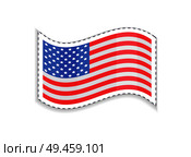 Old Glory USA flag of rectangular shape, patriotic and democratic symbol of country patch sticker, Grand Union sign, isolated on vector illustration. Old Glory USA Flag of Rectangular Shape, Patriotic. Стоковая иллюстрация, агентство Ingram Publishing / Фотобанк Лори