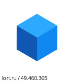 Blue cuboid isolated geometric figure pattern vector illustration of 3d prism shape on white background, solid polygonal element with square sides. Blue Cuboid Isolated Geometric Figure Pattern Icon. Стоковая иллюстрация, агентство Ingram Publishing / Фотобанк Лори