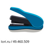Stapler of blue color item, mechanical device for joining pages together and useful office object, vector illustration isolated on white background. Stapler of Blue Color Item Vector Illustration. Стоковая иллюстрация, агентство Ingram Publishing / Фотобанк Лори