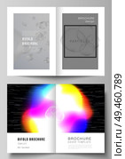 Vector layout of two A4 format cover mockups design templates for bifold brochure, flyer, report. SPA and healthcare design, sci-fi technology background. Futuristic or medical consept backgrounds.. Vector layout of two A4 format cover mockups design templates for bifold brochure, flyer, report. SPA and healthcare design, sci-fi technology background. Futuristic or medical consept backgrounds. Стоковая иллюстрация, агентство Ingram Publishing / Фотобанк Лори