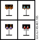 Set of expensive earrings on black stands vector female stylish accessories with sapphire and ruby stones, gold decoration for ears isolated on white. Set Expensive Earrings on Stands Vector Accessory. Стоковая иллюстрация, агентство Ingram Publishing / Фотобанк Лори