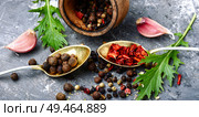 Big set of Indian spices and herbs. Spices and herbs. Стоковое фото, агентство Ingram Publishing / Фотобанк Лори