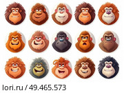 A gathering of diverse monkeys, including capuchins, macaques, and baboons, interacting in their natural habitat. Стоковое AI-изображение, AI-художник Данила Большаков / Фотобанк Лори