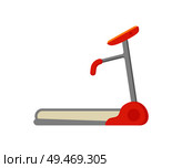 Treadmill electric device isolated icon vector. Mechanical device for walking and running on track. Sport activities, cardiac,  cardiac exercises in gym. Treadmill Electric Device Icon Vector Illustration. Стоковая иллюстрация, агентство Ingram Publishing / Фотобанк Лори