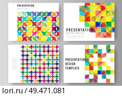 The minimalistic abstract vector illustration of the editable layout of the presentation slides design business templates. Abstract background, geometric mosaic pattern with bright circles, geometric shapes. The minimalistic abstract vector illustration of the editable layout of the presentation slides design business templates. Abstract background, geometric mosaic pattern with bright circles, geometric shapes. Стоковая иллюстрация, агентство Ingram Publishing / Фотобанк Лори